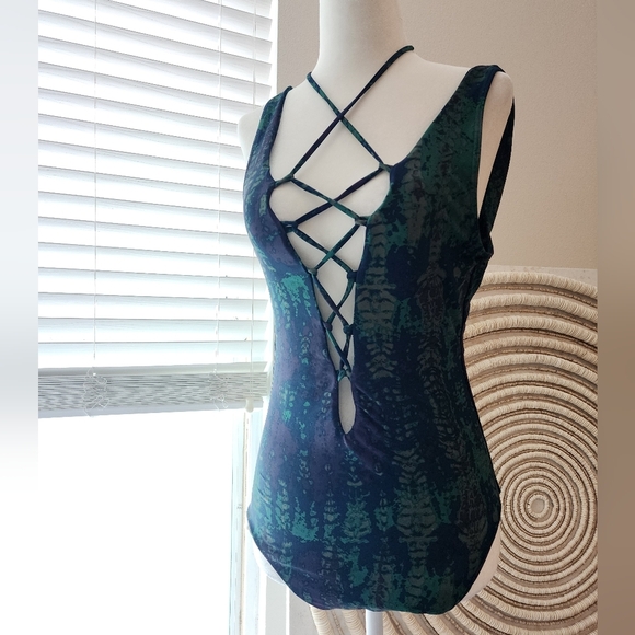 Stone Row Lace up Swimsuit Sz.S - Picture 3 of 7